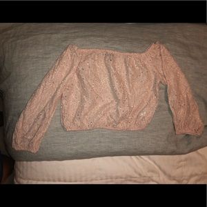American eagle light pink crop top, size XS